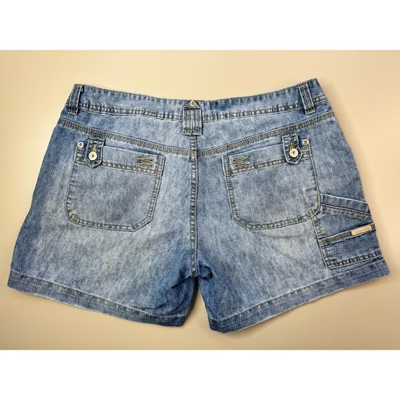 Vintage Y2K UnionBay Womens Denim Cargo Shorts 13 Blue Juniors Retro Millennial - Picture 2 of 16